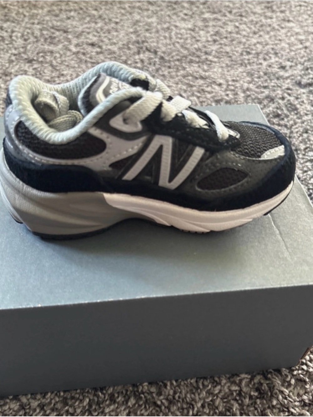 New Balance Kids Black and Gray Lightweight Sneaker